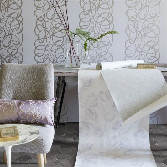 Marquisette Wallpaper - Pale Celadon - PDG689/01 - Designers Guild - Premier Wallcovering