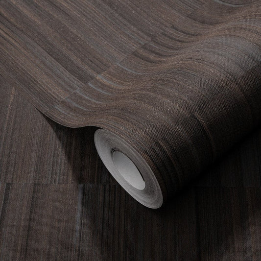 Martinique Linear Texture Wallpaper - Dark Brown - Erismann - 10398 - 47 - Premier Wallcovering