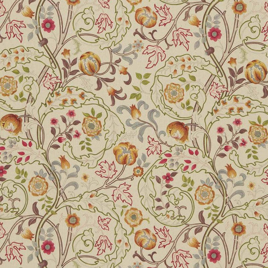 Mary Isobel Fabric - Wine/Linen - Morris & Co - DMCOMA201 - Premier Wallcovering