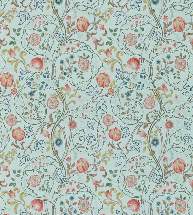 Mary Isobel Wallpaper - Silk Blue/Pink - 214731 - Morris & Co - Premier Wallcovering