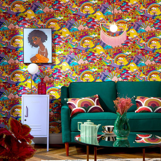 Mary Jane Wallpaper - Rainbow Brights - Lust Home - LH900403 - Premier Wallcovering