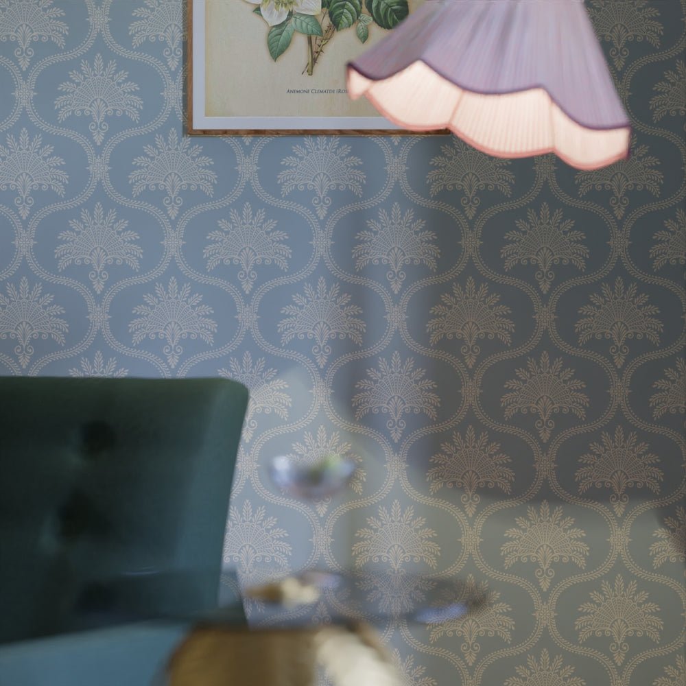 Massena Palace Wallpaper - Mineral and Vintage Cream - LAN100164 - Lucie Annabel - Premier Wallcovering