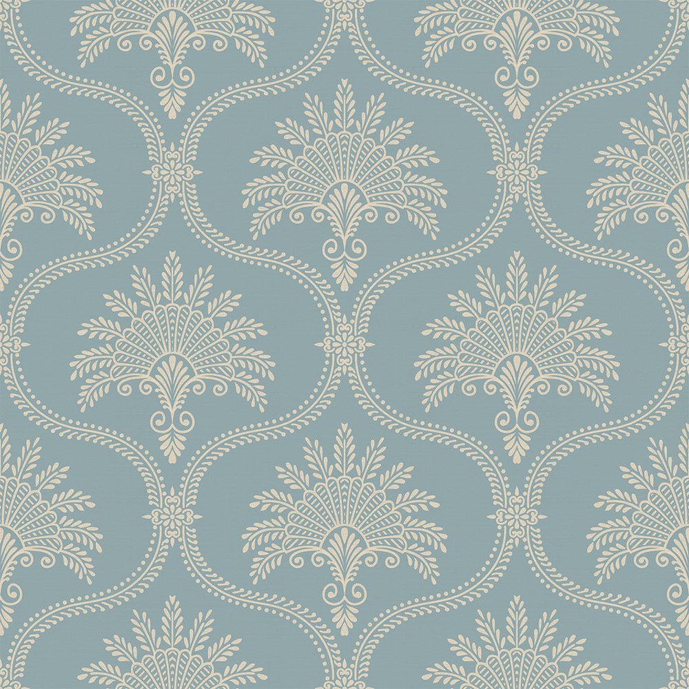 Massena Palace Wallpaper - Mineral and Vintage Cream - LAN100164 - Lucie Annabel - Premier Wallcovering