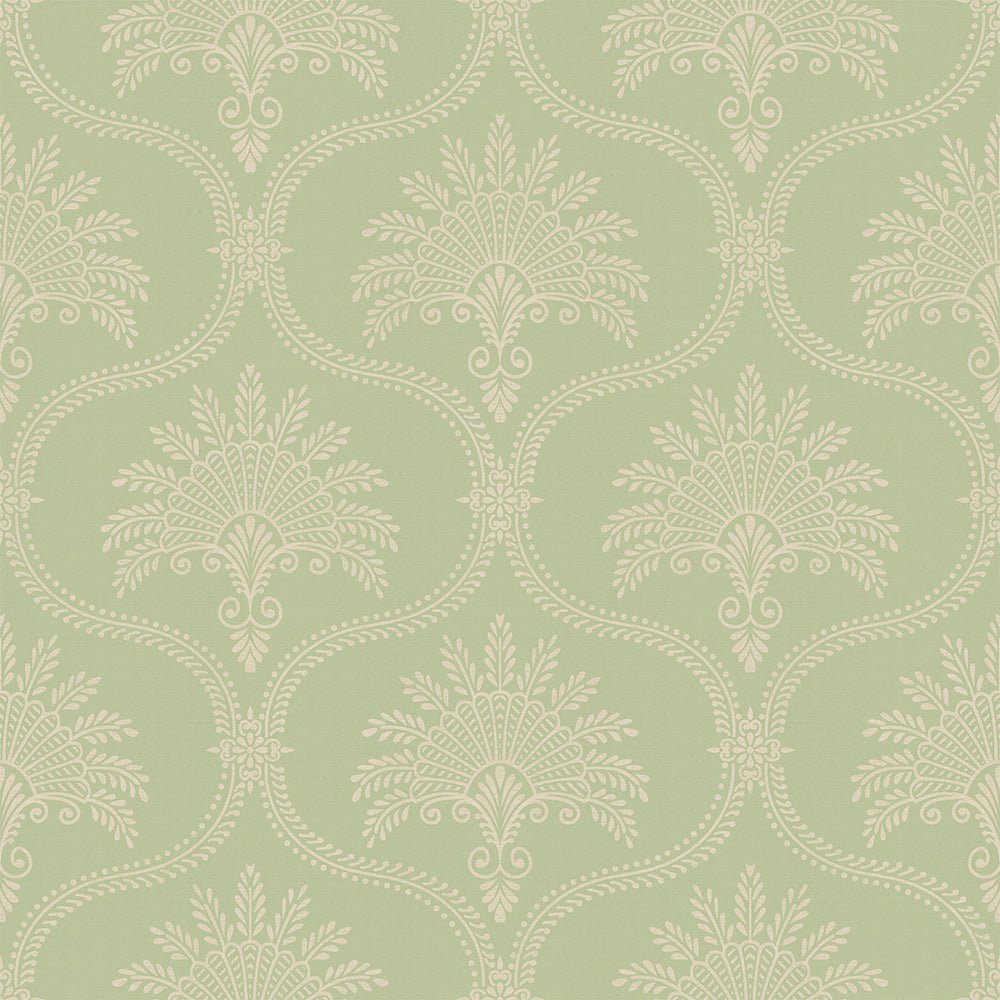 Massena Palace Wallpaper - Olive and Vintage Cream - LAN100163 - Lucie Annabel - Premier Wallcovering