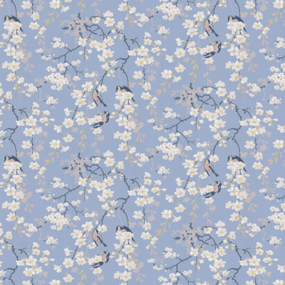 Massingberd Blossom Wallpaper - Pale Blue - Little Greene - 0260MAPALEZ - Premier Wallcovering