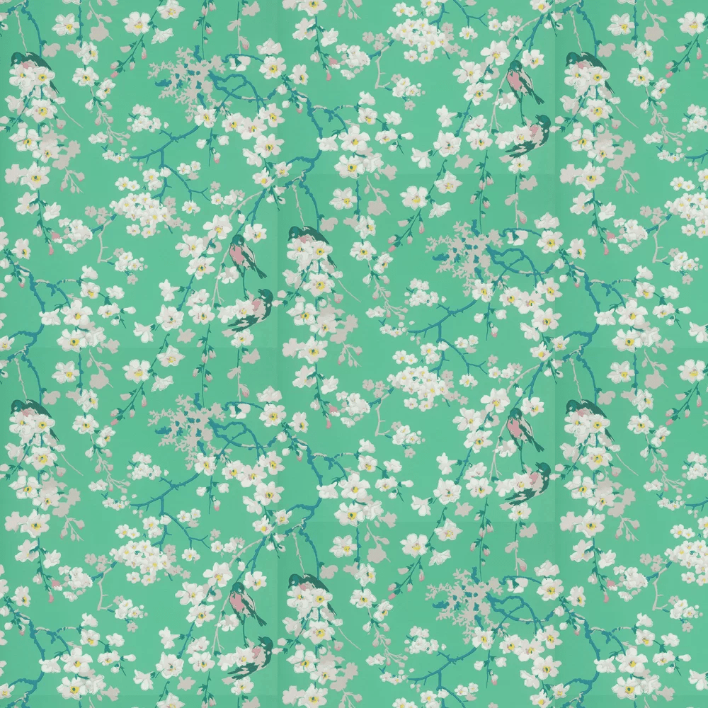 Massingberd Blossom Wallpaper - Verditer - Little Greene - 0260MAVERDI - Premier Wallcovering