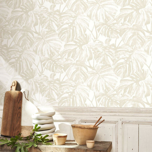 Mata Rio Wallpaper - Beige Ficelle - Casadeco - 201791410 - Premier Wallcovering