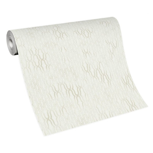 Matrix Geometric Metallic Wallpaper - Cream - Erismann - 10259 - 01 - Premier Wallcovering