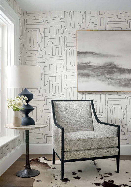 Matrix Wallpaper - Neutral - Thibaut - T41028 - Premier Wallcovering