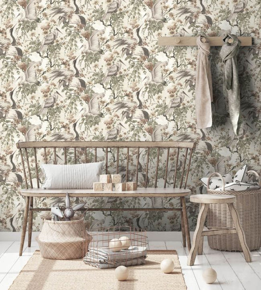 Maurice Wallpaper - Sage - Woodchip & Magnolia - WM - 411 - 06R - Premier Wallcovering