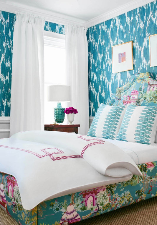 Maverick Wallpaper - Teal - Thibaut - T20816 - Premier Wallcovering