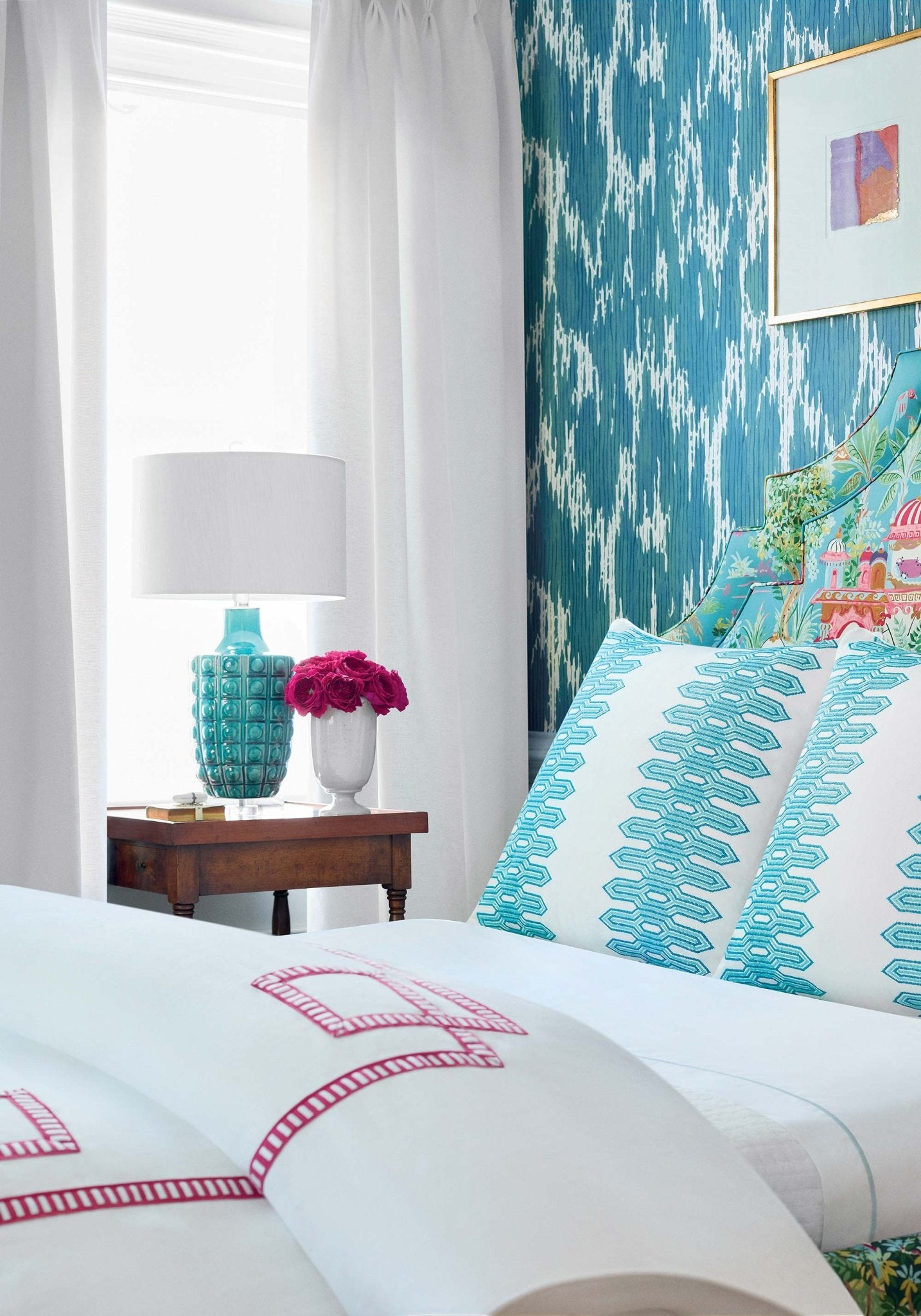 Maverick Wallpaper - Teal - Thibaut - T20816 - Premier Wallcovering
