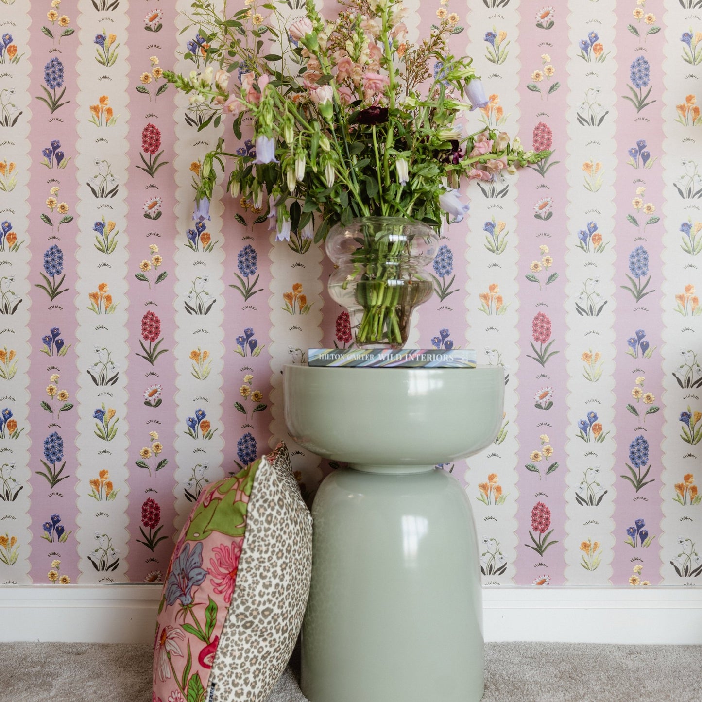 Mavis Wallpaper - Carnation & Cream - Wear The Walls - MACC807670 - Premier Wallcovering