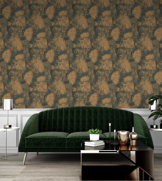 Maya Wallpaper - Gold - Arley House - MAYA16 - Premier Wallcovering