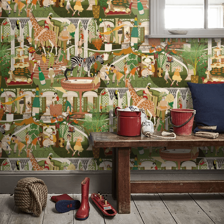 Mayhem Mansion Wallpaper - Vintage Olive - Brand McKenzie - BMGI006/06D - Premier Wallcovering