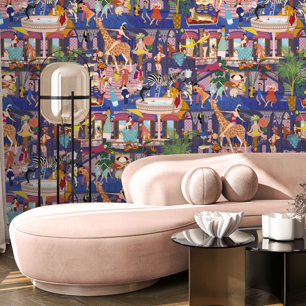 Mayhem Mansion Wallpaper - Electric Blue - Brand McKenzie - BMGI006/06A - Premier Wallcovering