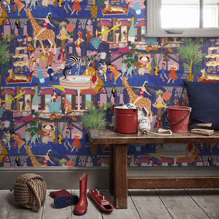Mayhem Mansion Wallpaper - Electric Blue - Brand McKenzie - BMGI006/06A - Premier Wallcovering