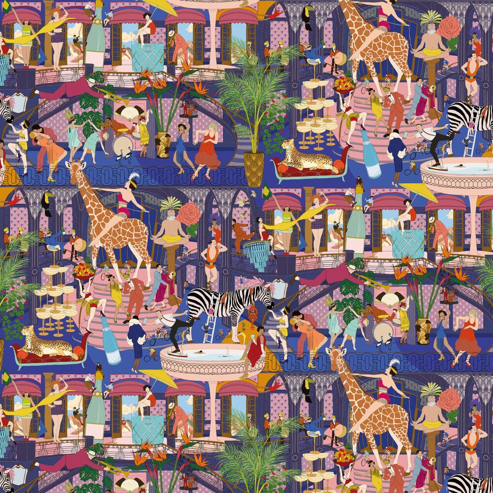 Mayhem Mansion Wallpaper - Electric Blue - Brand McKenzie - BMGI006/06A - Premier Wallcovering