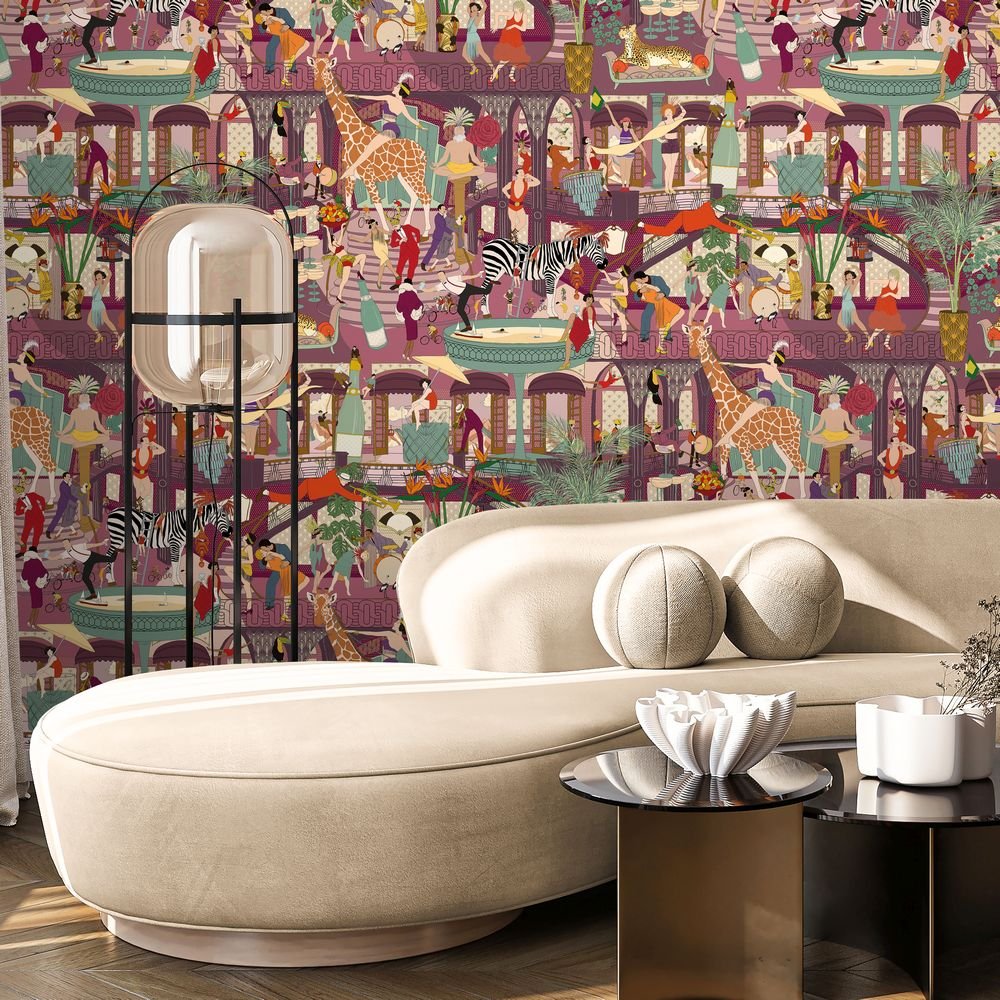 Mayhem Mansion Wallpaper - Grape - Brand McKenzie - BMGI006/06B - Premier Wallcovering