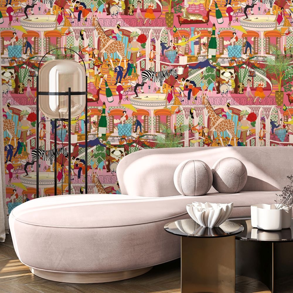 Mayhem Mansion Wallpaper - Pumpkin Pink - Brand McKenzie - BMGI006/06C - Premier Wallcovering