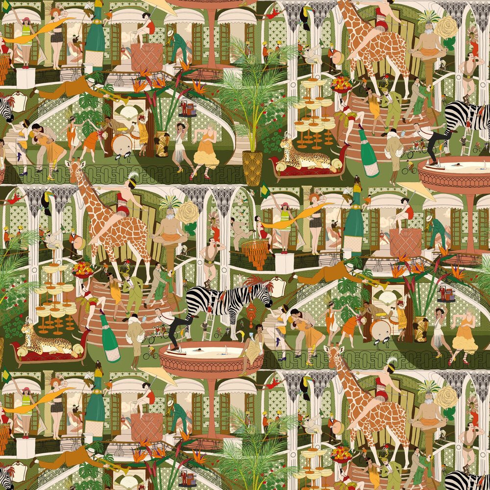 Mayhem Mansion Wallpaper - Vintage Olive - Brand McKenzie - BMGI006/06D - Premier Wallcovering