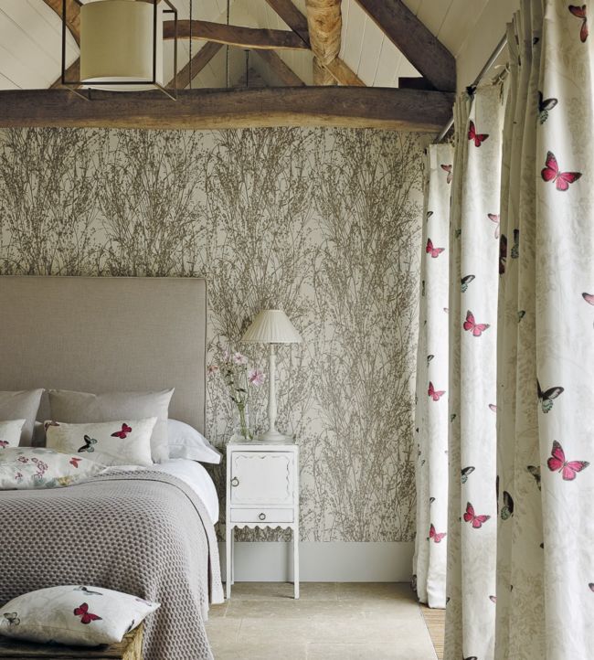 Meadow Canvas Wallpaper - White/Parchment - DWOW215695 - Sanderson - Premier Wallcovering