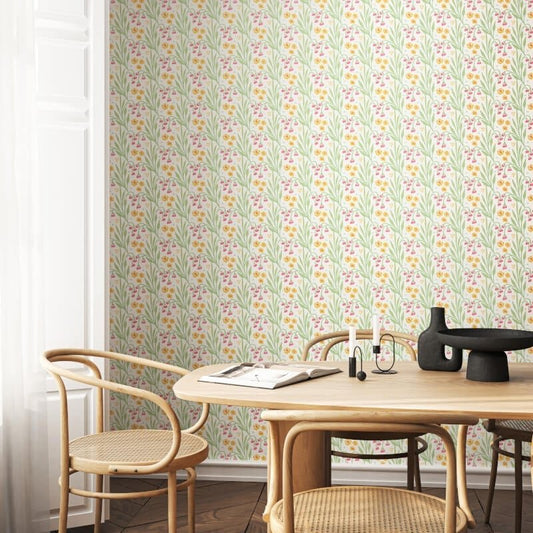 Meadow Stripe Wallpaper - Spring Bloom - Hoopla Walls - HWA1210W - Premier Wallcovering