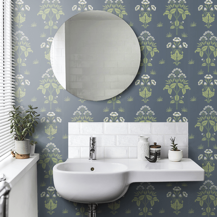 Meadow Sweet Wallpaper - Aegean Blue - 217382 - Morris Wallpaper WD - Premier Wallcovering