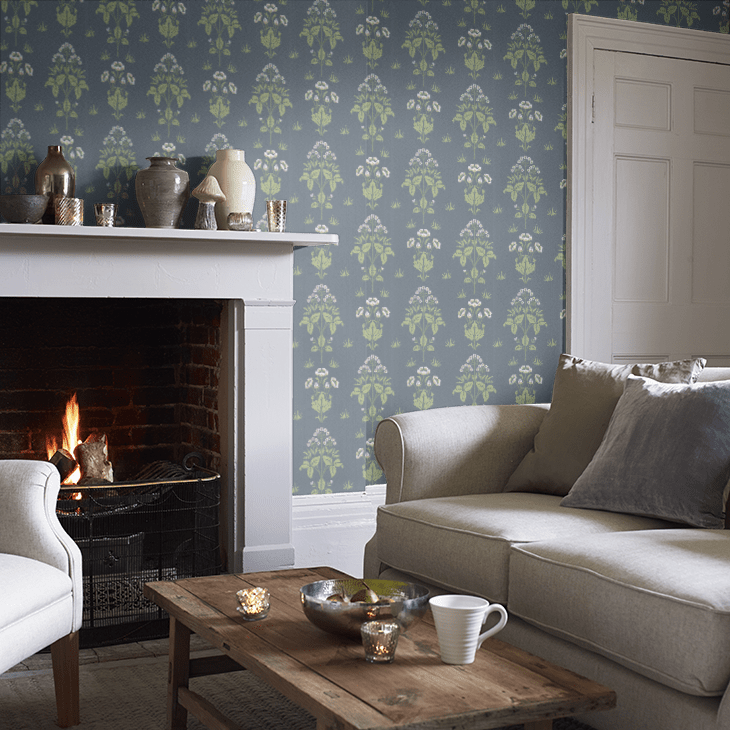 Meadow Sweet Wallpaper - Aegean Blue - 217382 - Morris Wallpaper WD - Premier Wallcovering