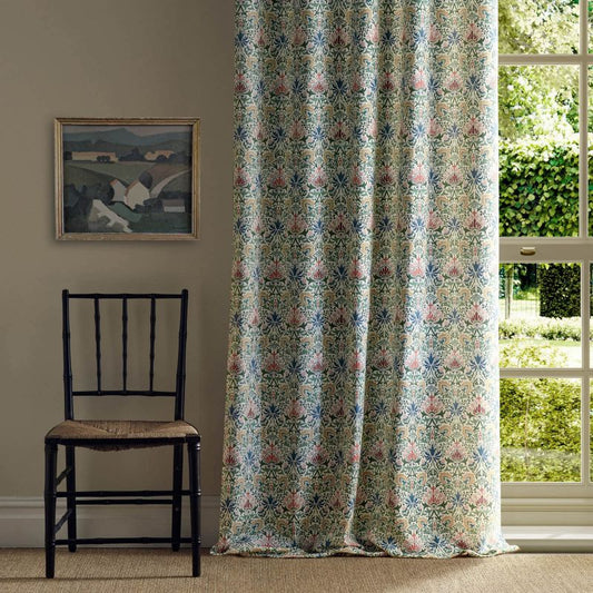 Meda Iris Fabric - Rose/Thyme - Morris & Co - 227366 - Premier Wallcovering