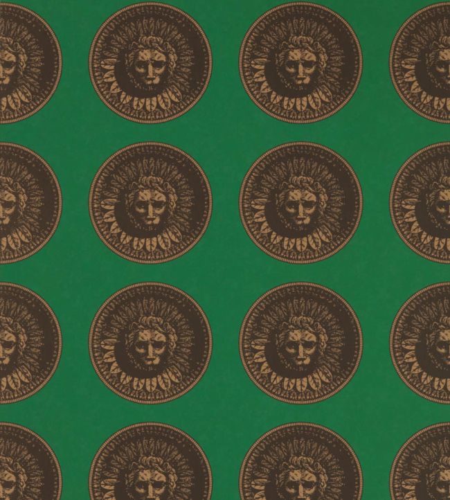 Medallion Wallpaper - Malachite/Gold - ZPLW312974 - Zoffany - Premier Wallcovering