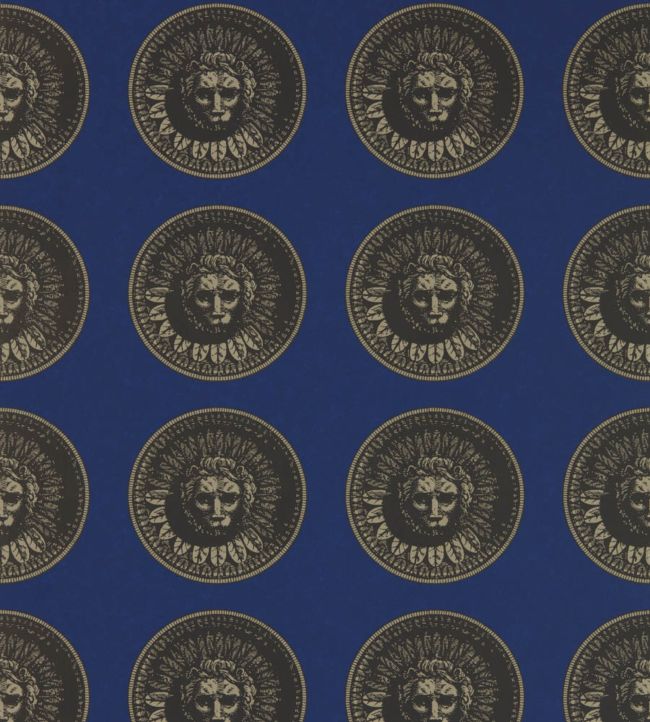 Medallion Wallpaper - Lazuli/Nickle - ZPLW312975 - Zoffany - Premier Wallcovering