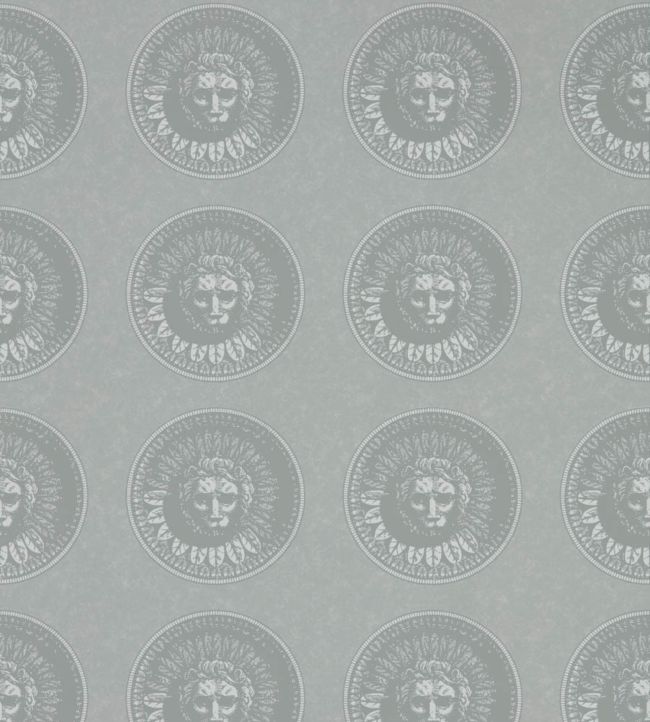 Medallion Wallpaper - Silver/Perfect White - ZPLW312976 - Zoffany - Premier Wallcovering