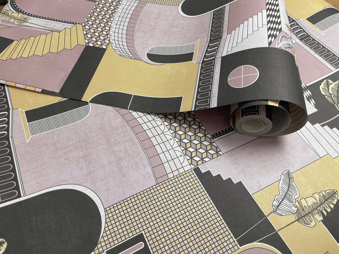 Medina Wallpaper - Pink/Yellow - Holden Décor - 13102 - Premier Wallcovering