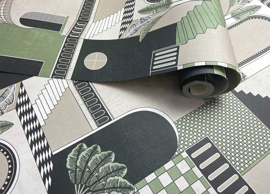 Medina Wallpaper - Green - Holden Décor - 13100 - Premier Wallcovering