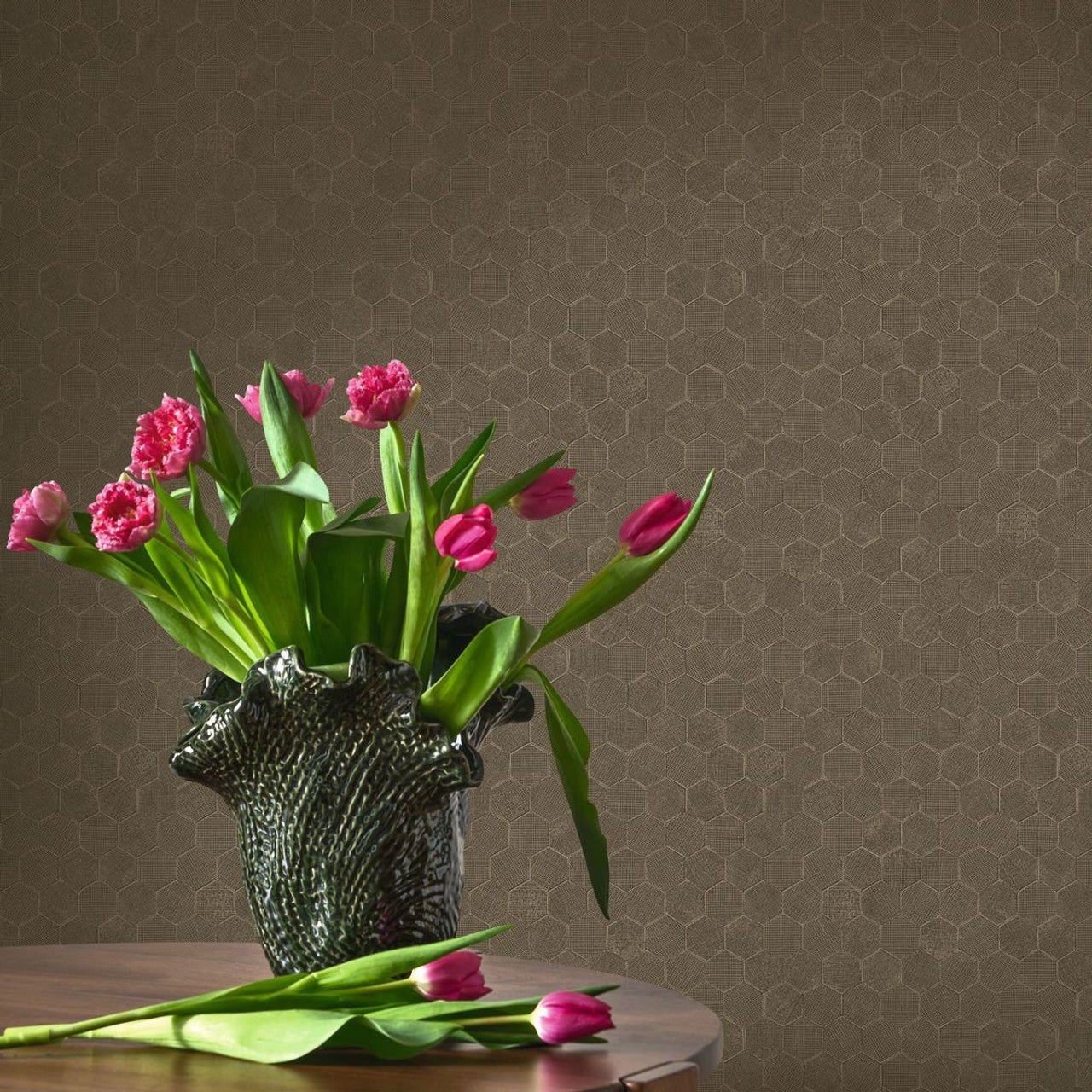 Meli Solaris Wallpaper - Noir Fusain - Casadeco - 201919947 - Premier Wallcovering