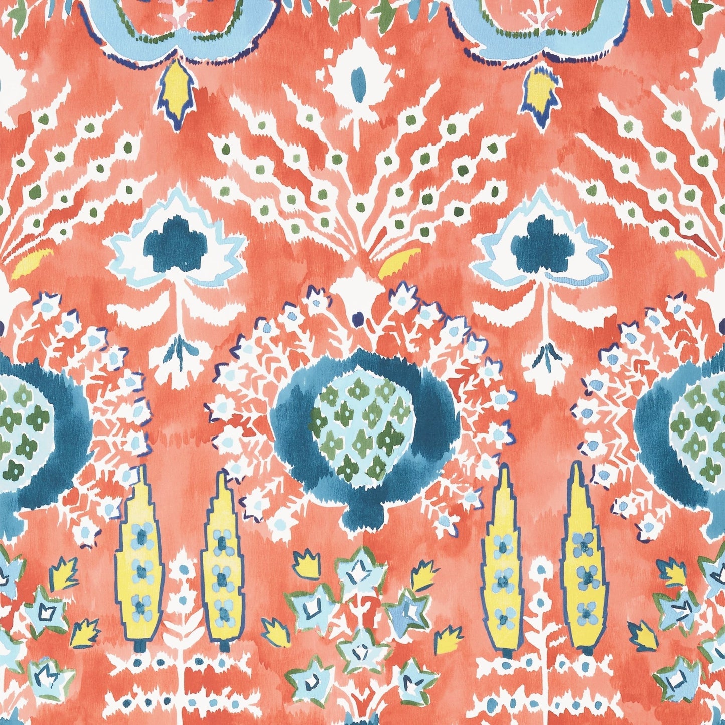 Mendoza Suzani Wallpaper - Coral - Thibaut - T16243 - Premier Wallcovering