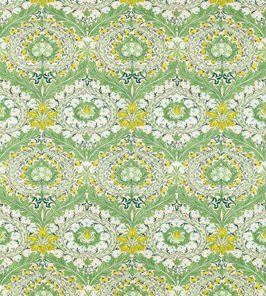 Merton Fabric - Burnt Orange/Chartreuse - Morris & Co - 226994 - Premier Wallcovering