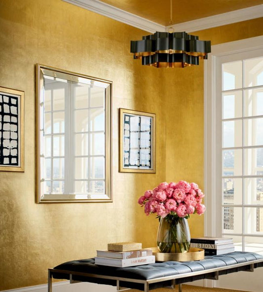 Metal Leaf Wallpaper - Metallic Silver - Thibaut - T41010 - Premier Wallcovering