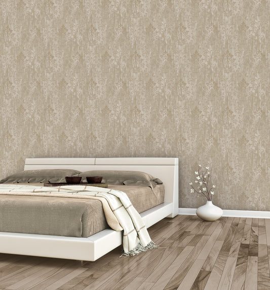Metallic FX Rustic Damask Wallpaper - Gold - Galerie - W78177 - Premier Wallcovering