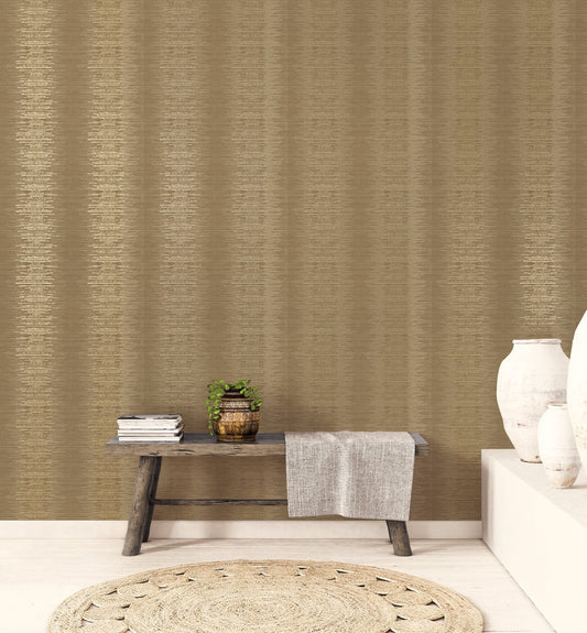 Metallic FX Shaded Stripe Wallpaper - Deep Gold - Galerie - W78197 - Premier Wallcovering