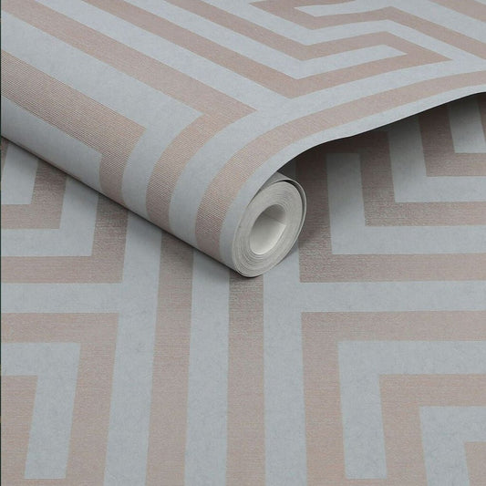 Metallic Greek Key Wallpaper - Grey - Next - 118285 - Premier Wallcovering