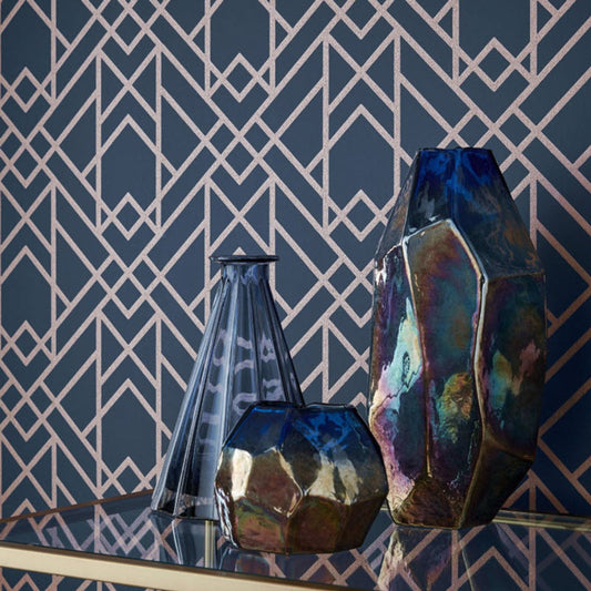 Metro Wallpaper - Midnight - 1838 wallcoverings - 1907 - 140 - 01 - Premier Wallcovering