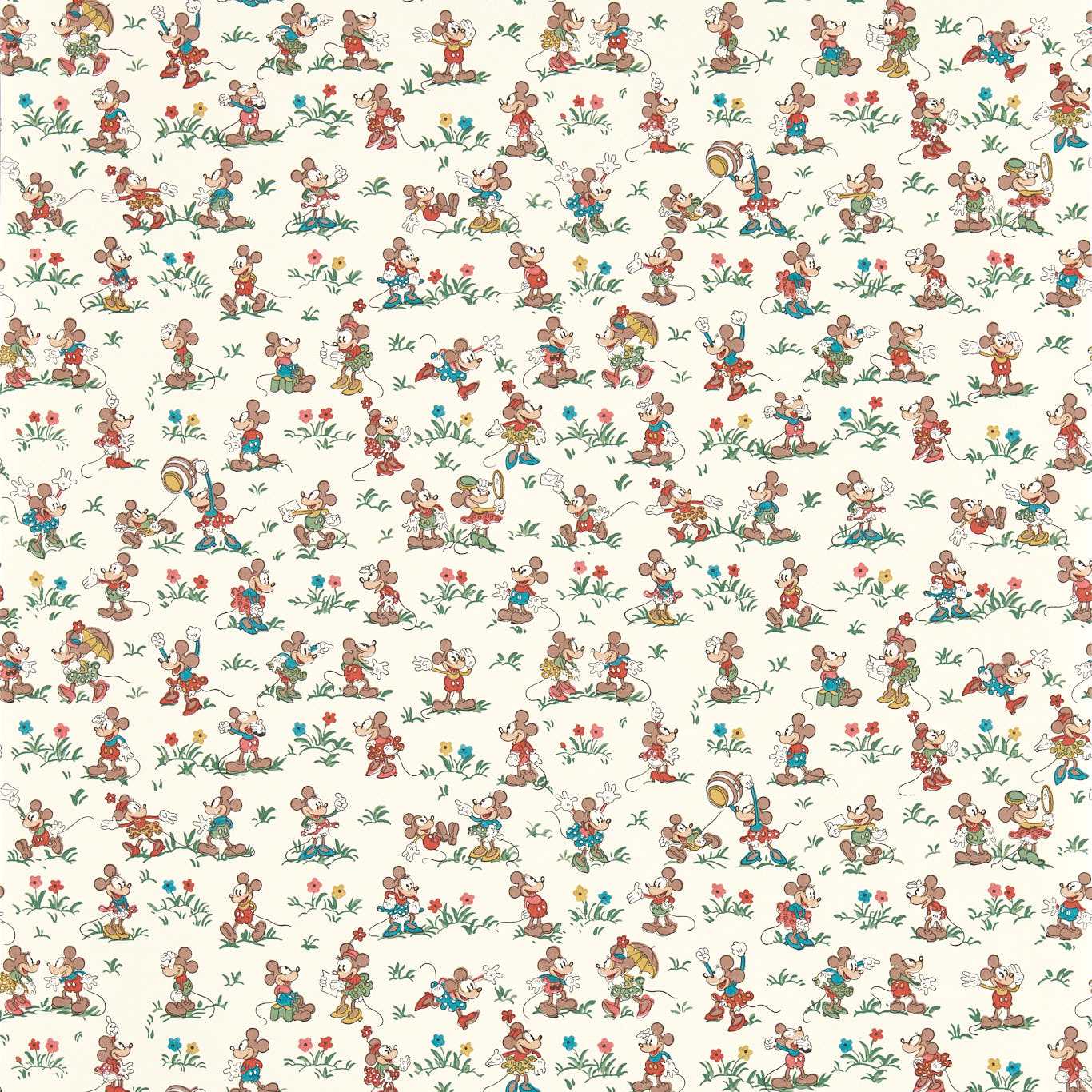 Mickey & Minnie Wallpaper - Allsorts - DDIW217263 - Sanderson - Premier Wallcovering