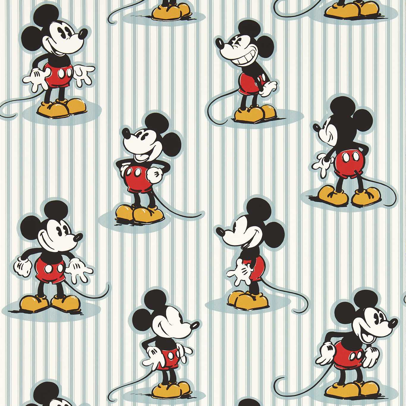 Mickey Stripe Wallpaper - Sea Salt - DDIW217271 - Sanderson - Premier Wallcovering