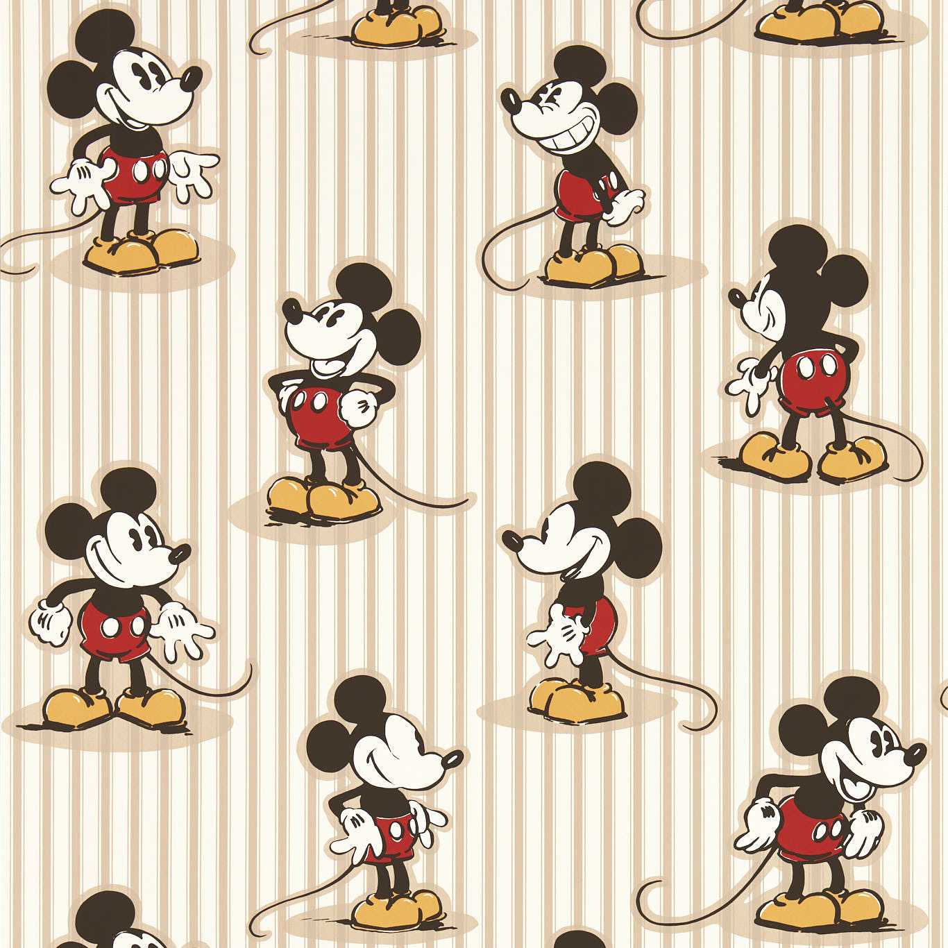 Mickey Stripe Wallpaper - Peanut - DDIW217273 - Sanderson - Premier Wallcovering