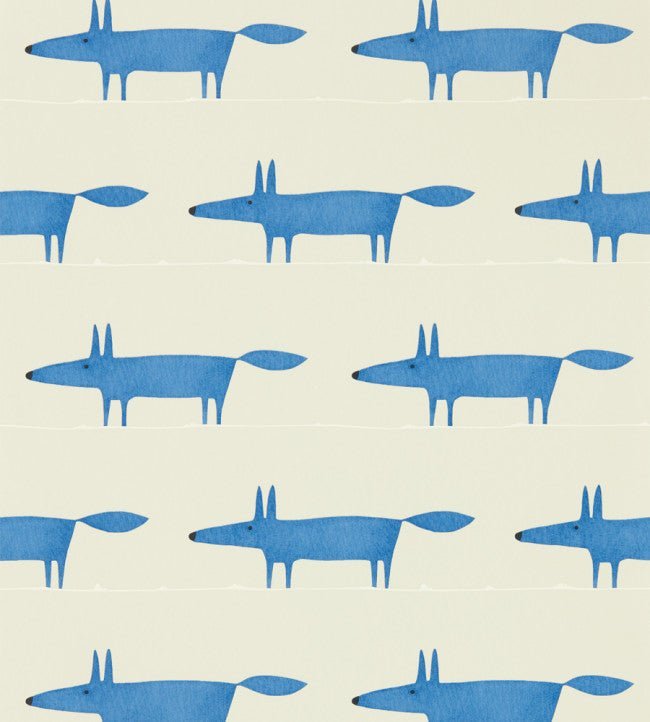 Midi Fox Wallpaper - Pebble / Denim - NHAP112817 - Scion - Premier Wallcovering