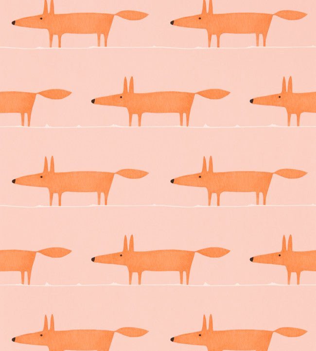 Midi Fox Wallpaper - Milkshake / Rose - NHAP112816 - Scion - Premier Wallcovering