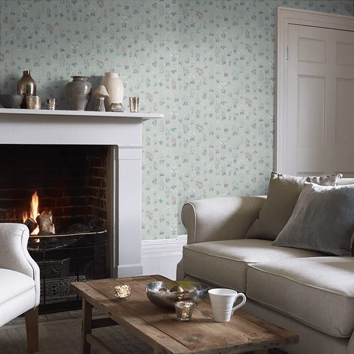 Millefleur Wallpaper - Chambray - Little Greene - 0260MFCHAMB - Premier Wallcovering