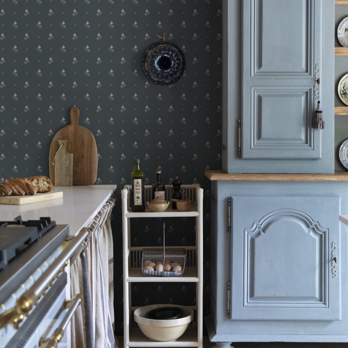 Mimi Wallpaper - Indigo Blue - Sandberg - S10269 - Premier Wallcovering